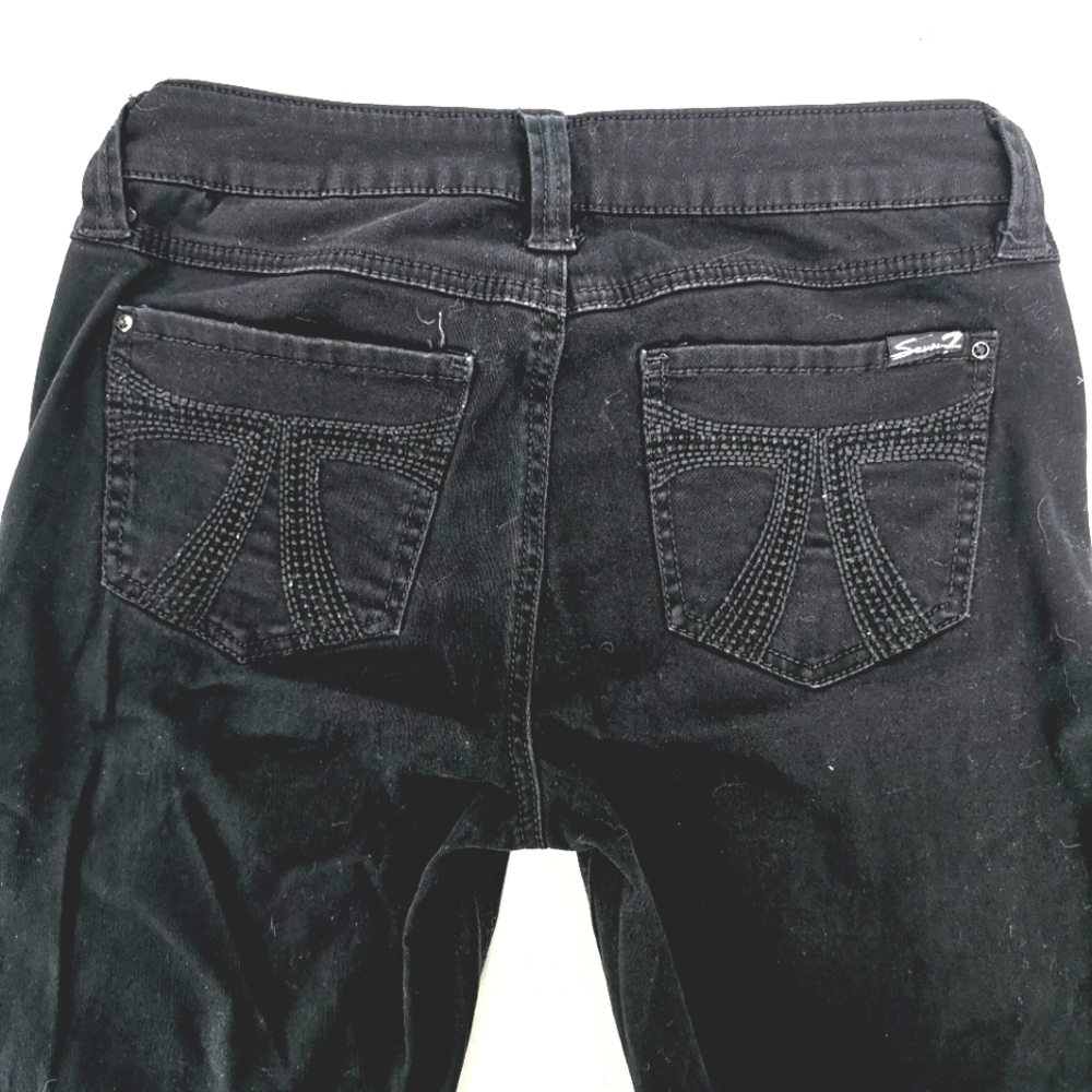 Seven7 Women's 6 Black Skinny Bling Jeans Cotton - Picture 8 of 14